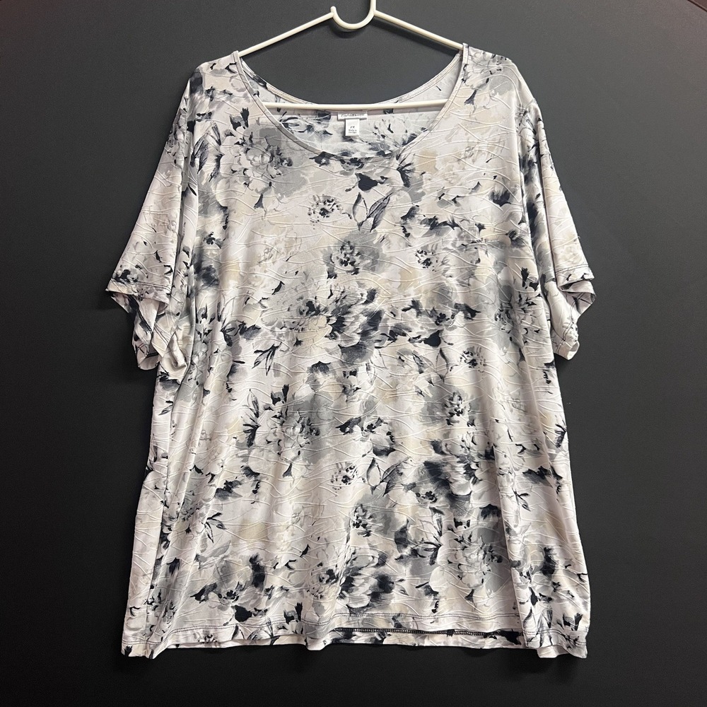 Croft & Barrow ‎ Plus Sz 2X Floral Shirt Stretch
